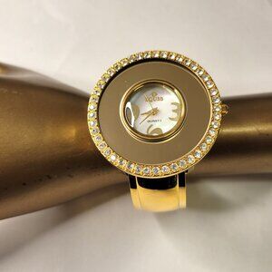 Womens Luxury Gold Plated Bangle Watch with Austrian Stones